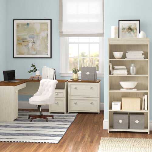 Beachcrest Home Waelder Piece L Shaped Computer Desk Office Set